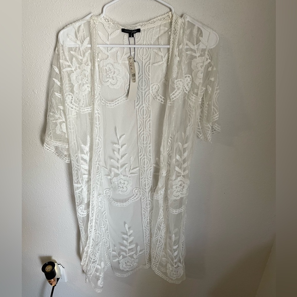 White lace cover up